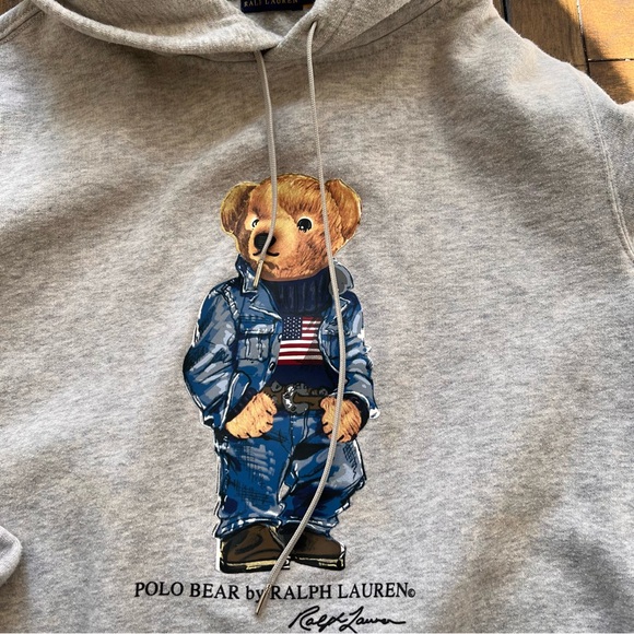 Polo Ralph Lauren Polo Bear Fleece Hoodie Gray size S - Picture 5 of 7
